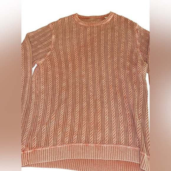 Tommy Bahama Cable Knit Sweater Men’s XL Unisex Oversized Orange Peach Fall 90s - Picture 2 of 5